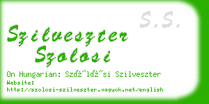 szilveszter szolosi business card